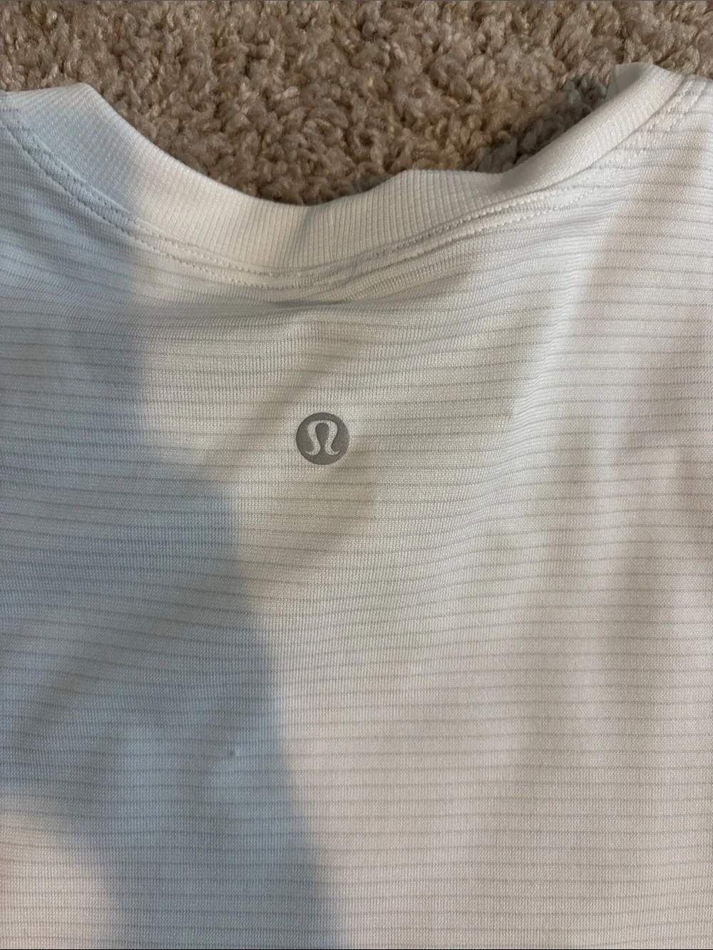 lululemon athletica White Mesh Short Sleeve Crop Tee